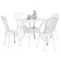 Conjunto de comedor para el jardín de 5 piezas de aluminio fundido blanco de , Sillas de jardín - Ref: Foro24-3334754, Precio...