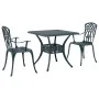 Conjunto de Bistro de Jardín de 3 Piezas Verde en Aluminio Fundido | Foro24.es | Tu tienda online para hogar, jardín y más Foro24.es