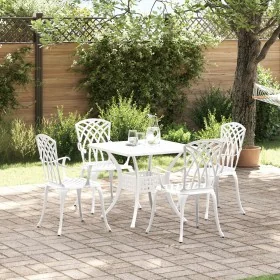 Conjunto de Comedor de Jardín de 5 Piezas Blanco de Aluminio Fundido von , Gartenstühle - Ref: Foro24-3334762, Preis: 511,78 ...