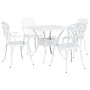 Conjunto de Comedor de Jardín de 5 Piezas Blanco de Aluminio Fundido von , Gartenstühle - Ref: Foro24-3334762, Preis: 511,78 ...