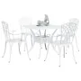 Conjunto de Comedor de Jardín de 5 Piezas Blanco de Aluminio Fundido von , Gartenstühle - Ref: Foro24-3334762, Preis: 511,78 ...