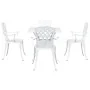 Conjunto de Comedor de Jardín de 5 Piezas Blanco de Aluminio Fundido von , Gartenstühle - Ref: Foro24-3334762, Preis: 511,78 ...