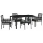 Conjunto de Comedor de Jardín de 5 Piezas con Cojines de Polirratán Negro von , Gartenstühle - Ref: Foro24-3334857, Preis: 37...