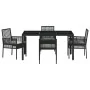 Conjunto de Comedor de Jardín de 5 Piezas con Cojines de Polirratán Negro von , Gartenstühle - Ref: Foro24-3334857, Preis: 37...