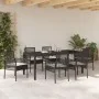 Juego de comedor de jardín de 7 piezas de con cojines de polirratán negro de , Sillas de jardín - Ref: Foro24-3334859, Precio...