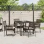 Conjunto de Comedor de Jardín de 5 Piezas con Cojines Marrón de Poliratán by , Garden chairs - Ref: Foro24-3334864, Price: 33...