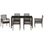 Conjunto de comedor de jardín de 7 piezas de con cojines de poliratán marrón | Foro24.es | Tu tienda online para hogar, jardín y más Foro24.es