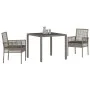 Conjunto de Comedor de Jardín de 3 Piezas con Cojines Gris de Poliratán by , Garden chairs - Ref: Foro24-3334871, Price: 227,...