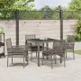 Conjunto de Comedor de Jardín de 5 Piezas con Cojines Gris de Poliratán | Foro24.es | Tu tienda online para hogar, jardín y más Foro24.es