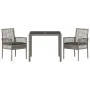 Conjunto de Comedor de Jardín de 3 Piezas con Cojines Gris de Poliratán by , Garden chairs - Ref: Foro24-3334871, Price: 227,...