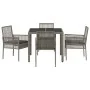 Conjunto de Comedor de Jardín de 5 Piezas con Cojines Gris de Poliratán | Foro24.es | Tu tienda online para hogar, jardín y más Foro24.es