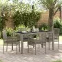 Conjunto de Comedor de Jardín de 5 Piezas con Cojines Gris de Poliratán de , Sillas de jardín - Ref: Foro24-3334873, Precio: ...