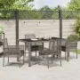Conjunto de Comedor de Jardín de 5 Piezas con Cojines Gris de Poliratán de , Sillas de jardín - Ref: Foro24-3334873, Precio: ...