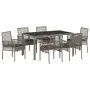 Conjunto de Comedor de Jardín de 7 Piezas con Cojines Gris de Poliratán von , Gartenstühle - Ref: Foro24-3334874, Preis: 500,...