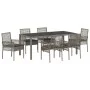 Juego de comedor de jardín de 7 piezas con cojines gris poliratán von , Gartenstühle - Ref: Foro24-3334875, Preis: 530,49 €, ...