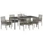 Juego de comedor de jardín de 7 piezas con cojines gris poliratán von , Gartenstühle - Ref: Foro24-3334875, Preis: 530,49 €, ...