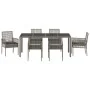 Juego de comedor de jardín de 7 piezas con cojines gris poliratán von , Gartenstühle - Ref: Foro24-3334875, Preis: 530,49 €, ...