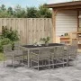 Conjunto de Comedor de Jardín de 9 Piezas con Cojines en Gris de Poliratán | Foro24.es | Tu tienda online para hogar, jardín y más Foro24.es