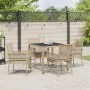 Juego de Comedor de Jardín de 5 Piezas con Cojines Beige de Poliratán von , Gartenstühle - Ref: Foro24-3334880, Preis: 344,06...