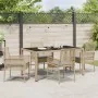 Conjunto de Comedor de Jardín de 5 Piezas con Cojines Beige de Poliratán von , Gartenstühle - Ref: Foro24-3334881, Preis: 393...