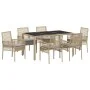 Conjunto de Comedor de Jardín de 7 Piezas con Cojines Beige de Poliratán by , Garden chairs - Ref: Foro24-3334882, Price: 506...