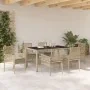 Conjunto de Comedor de Jardín de 7 Piezas con Cojines Beige de Poliratán by , Garden chairs - Ref: Foro24-3334882, Price: 506...