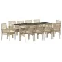 Juego de Comedor de Jardín de 11 Piezas con Cojines Beige Poliratán von , Gartenstühle - Ref: Foro24-3334886, Preis: 797,41 €...