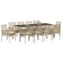 Juego de Comedor de Jardín de 11 Piezas con Cojines Beige Poliratán von , Gartenstühle - Ref: Foro24-3334886, Preis: 797,41 €...