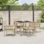 Juego de Comedor de Jardín de 5 Piezas con Cojines Beige de Poliratán von , Gartenstühle - Ref: Foro24-3334888, Preis: 341,75...