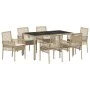 Conjunto de Comedor de Jardín de 7 Piezas con Cojines Beige de Polirratán de , Sillas de jardín - Ref: Foro24-3334890, Precio...