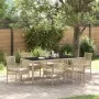 Set de Comedor de Jardín de 7 Piezas con Cojines Beige de Poliratán de , Sillas de jardín - Ref: Foro24-3334891, Precio: 533,...