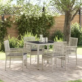 Set de Comedor de Jardín de 5 Piezas con Cojines