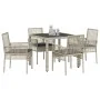 Set de Comedor de Jardín de 5 Piezas con Cojines Gris Claro de Poliratán von , Gartenstühle - Ref: Foro24-3334896, Preis: 327...