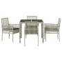 Set de Comedor de Jardín de 5 Piezas con Cojines Gris Claro de Poliratán von , Gartenstühle - Ref: Foro24-3334896, Preis: 327...