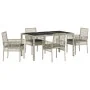 Conjunto de Comedor de Jardín de 5 Piezas con Cojines Gris Claro de Poliratán by , Garden chairs - Ref: Foro24-3334897, Price...