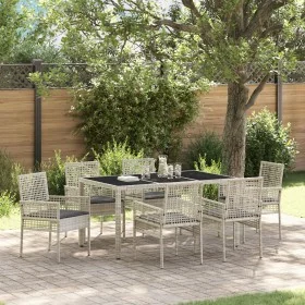 Juego de comedor de jardín de 7 piezas con