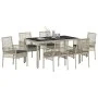Juego de comedor de jardín de 7 piezas con cojines en gris claro de poliratán von , Gartenstühle - Ref: Foro24-3334898, Preis...