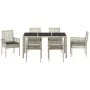 Juego de comedor de jardín de 7 piezas con cojines en gris claro de poliratán von , Gartenstühle - Ref: Foro24-3334898, Preis...