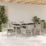 Juego de Comedor de Jardín de 7 Piezas con Cojines en Polirratán Gris Claro de , Sillas de jardín - Ref: Foro24-3334899, Prec...