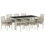 Conjunto de Comedor de Jardín de 9 Piezas Gris Claro Poliratán de , Sillas de jardín - Ref: Foro24-3334900, Precio: 594,90 €,...