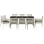 Conjunto de Comedor de Jardín de 9 Piezas Gris Claro Poliratán de , Sillas de jardín - Ref: Foro24-3334900, Precio: 594,90 €,...