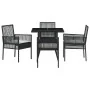 Juego de comedor de jardín de 5 piezas negro de poliratán de , Sillas de jardín - Ref: Foro24-3334924, Precio: 307,55 €, Desc...