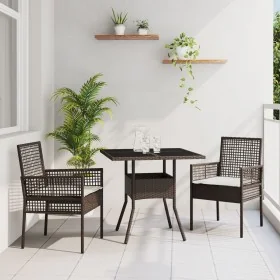 Conjunto de Comedor de Jardín de 3 Piezas Marrón