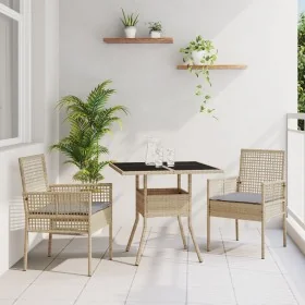 Conjunto de Comedor de Jardín de 3 Piezas Beige