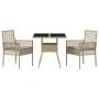 Conjunto de Comedor de Jardín de 3 Piezas Beige de Ratán Sintético de , Sillas de jardín - Ref: Foro24-3334929, Precio: 205,5...