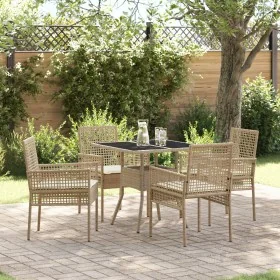 Juego de Comedor de Jardín de 5 Piezas Beige