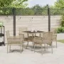 Juego de Comedor de Jardín de 5 Piezas Beige de Ratán Polímero by , Garden chairs - Ref: Foro24-3334930, Price: 320,50 €, Dis...