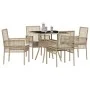 Juego de Comedor de Jardín de 5 Piezas Beige Poliratán by , Garden chairs - Ref: Foro24-3334932, Price: 318,12 €, Discount: %