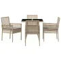 Juego de Comedor de Jardín de 5 Piezas Beige de Ratán Polímero by , Garden chairs - Ref: Foro24-3334930, Price: 320,50 €, Dis...