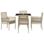 Juego de Comedor de Jardín de 5 Piezas Beige Poliratán by , Garden chairs - Ref: Foro24-3334932, Price: 318,12 €, Discount: %